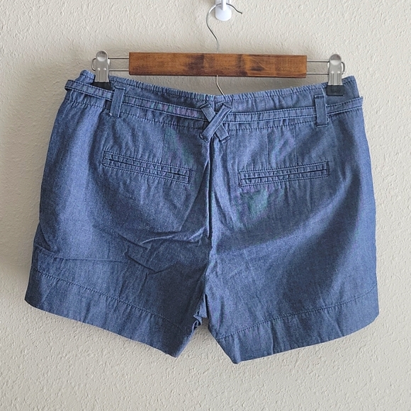 J. Crew City Fit Belted Chambray Shorts size 0 - Picture 2 of 8